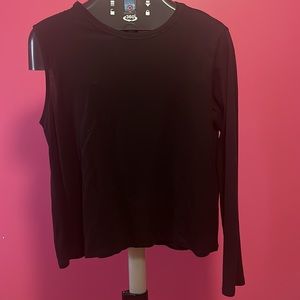 Size large Zara W&B one sleeve black top, made in Morocco